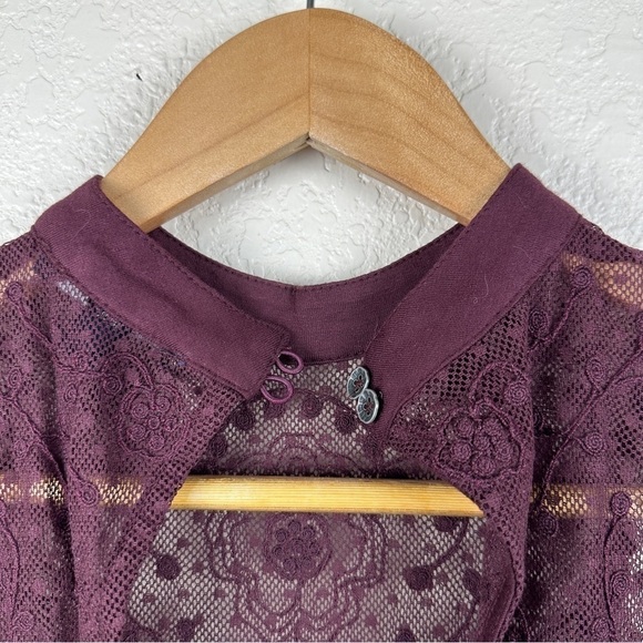 American Eagle Outfitters Maroon Lace Sleeveless Pullover Dress Size X-Small - Picture 8 of 12